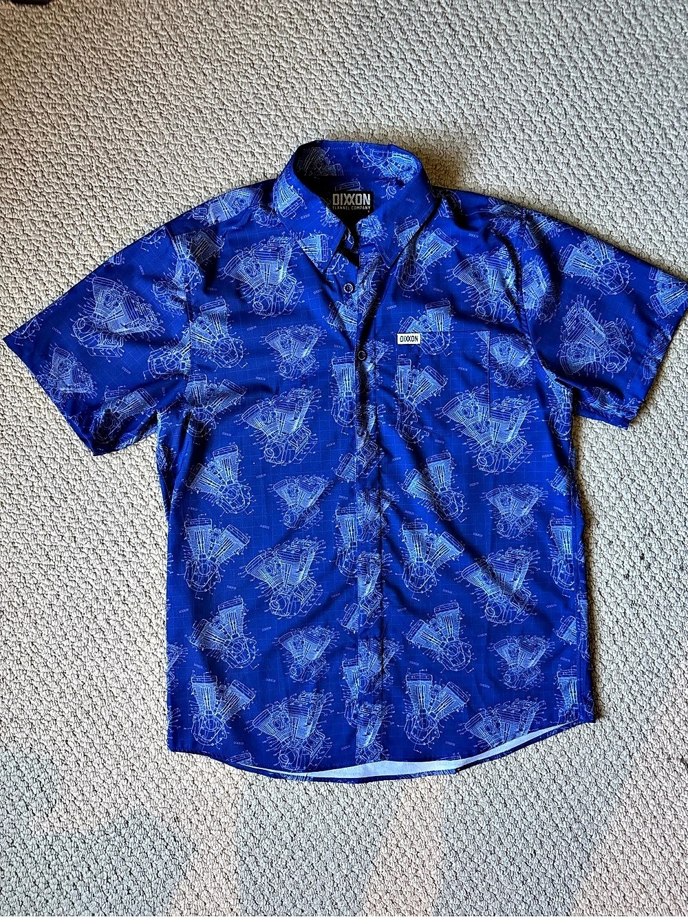 Dixxon “Blueprint” short sleeve button-down shirt
